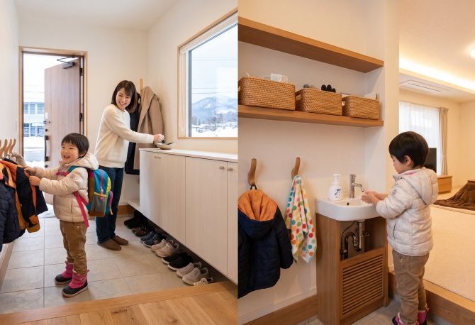 帰宅後すぐキレイ＆寒くない！子育て家族に嬉しい『ただいま動線』のつくり方