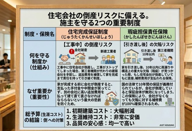住宅会社の倒産リスクに備える。「住宅完成保証制度」と「瑕疵担保責任保険」の仕組みと重要性
