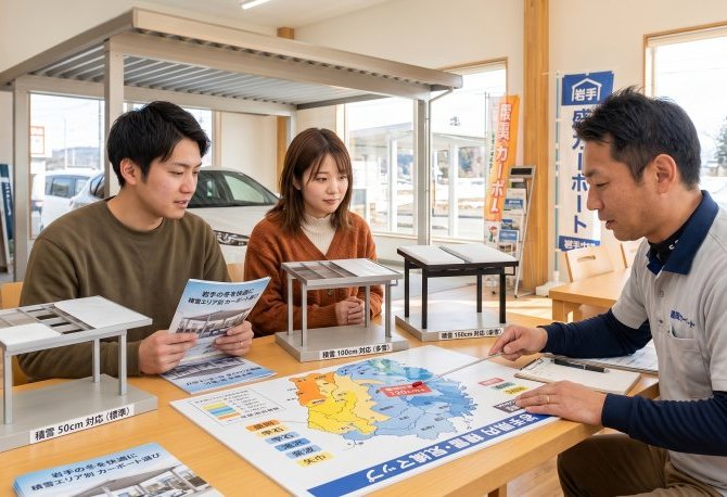岩手の冬に備える外構。カーポートの「耐雪強度」の基準と盛岡周辺エリアでの選び方